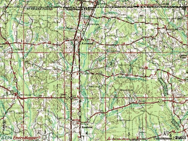 Zip code 70444 topographic map