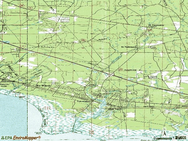 Zip code 70445 topographic map