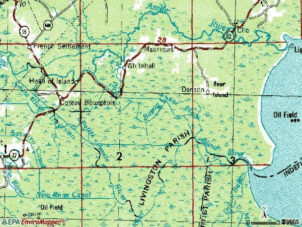 Zip code 70449 topographic map