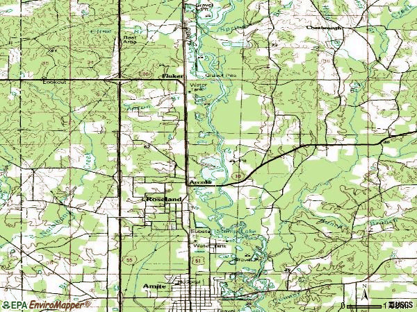 Zip code 70456 topographic map