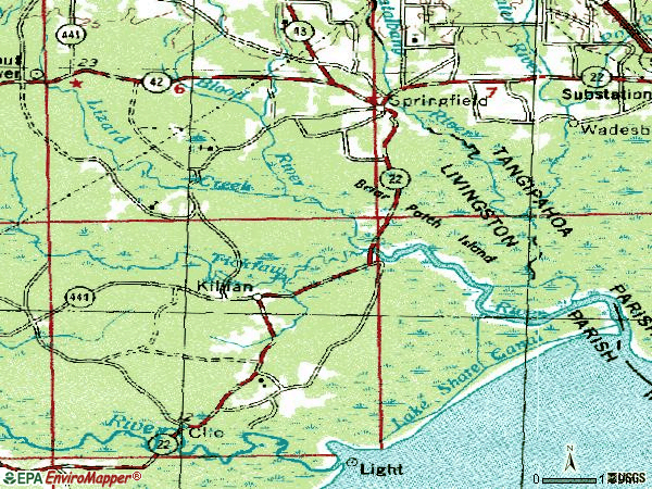 Zip code 70462 topographic map