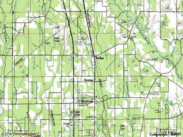 Zip code 70466 topographic map