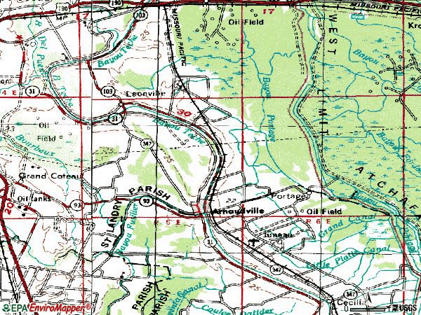 Zip code 70512 topographic map
