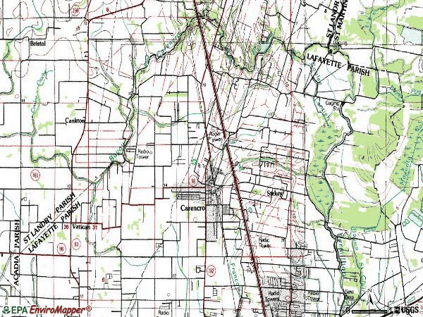 Zip code 70520 topographic map