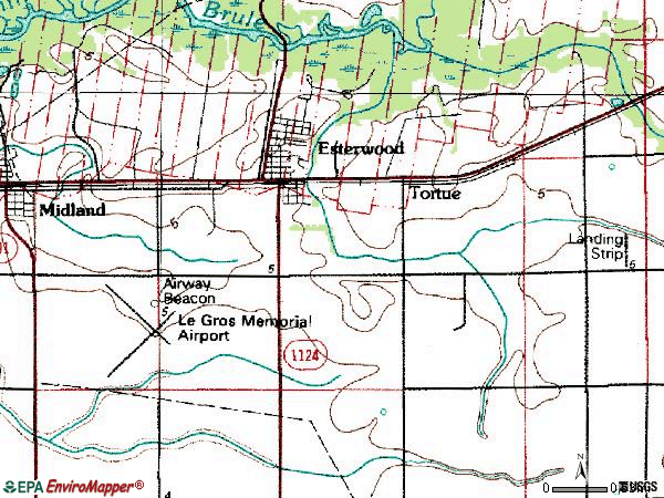 Zip code 70534 topographic map