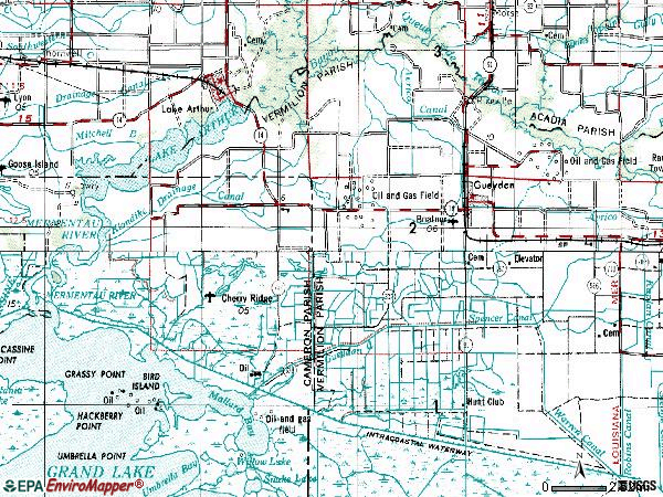 Zip code 70542 topographic map