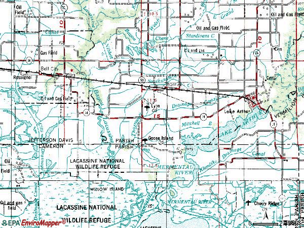Zip code 70549 topographic map