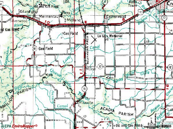 Zip code 70559 topographic map