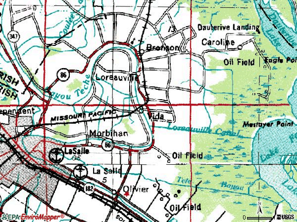 Zip code 70563 topographic map