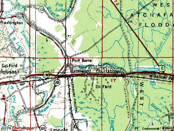 Zip code 70577 topographic map