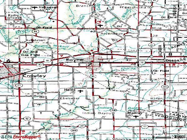 Zip code 70578 topographic map