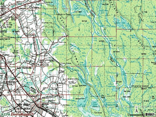 Zip code 70582 topographic map