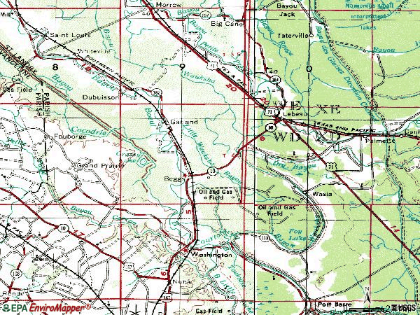 Zip code 70589 topographic map