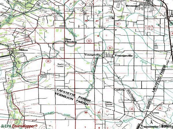Zip code 70592 topographic map