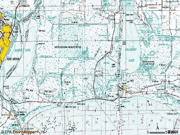 Zip code 70631 topographic map