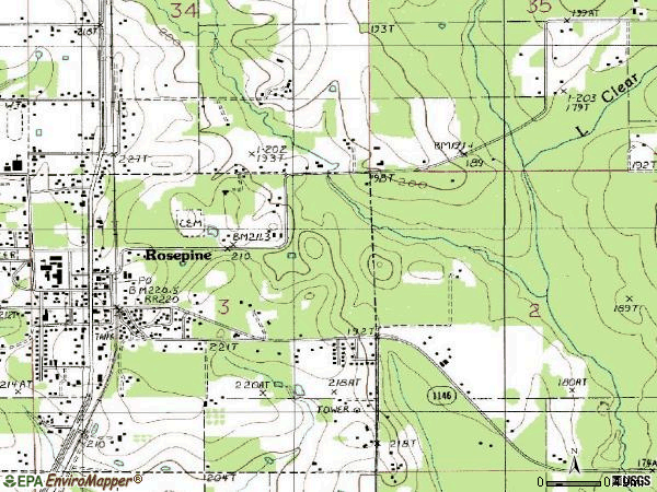 Zip code 70659 topographic map