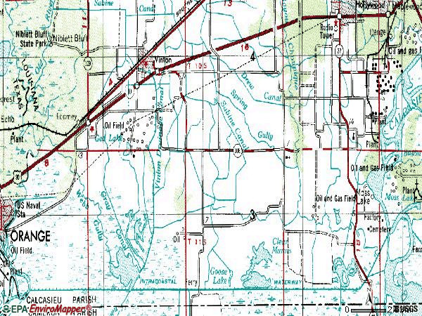 Zip code 70665 topographic map