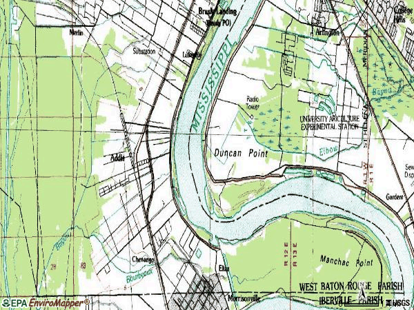 Zip code 70710 topographic map
