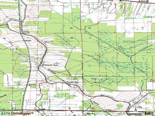 Zip code 70732 topographic map