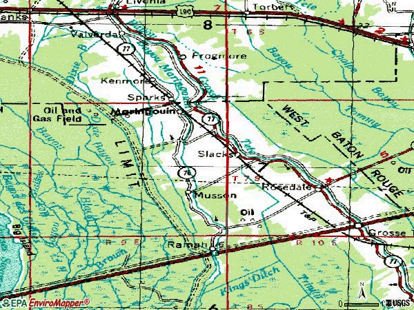 Zip code 70757 topographic map