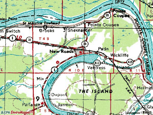 Zip code 70760 topographic map