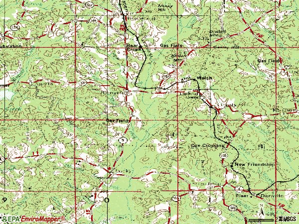 Zip code 71008 topographic map
