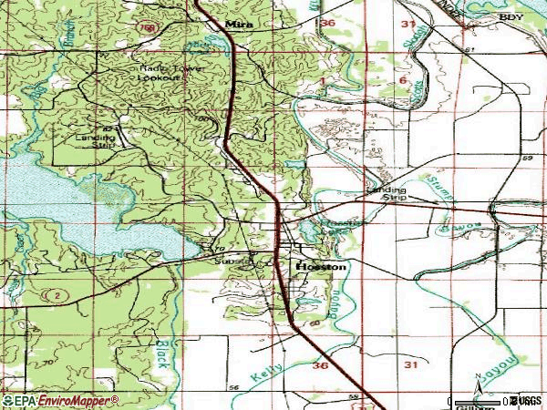 Zip code 71043 topographic map