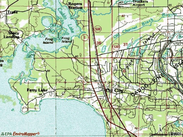Zip code 71061 topographic map