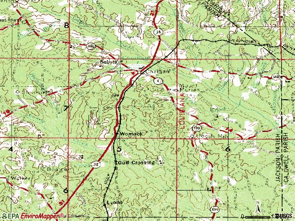 Zip code 71226 topographic map