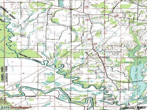 Zip code 71243 topographic map