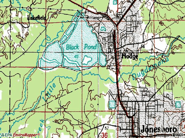 Zip code 71247 topographic map