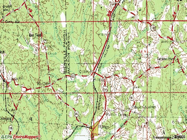 Zip code 71268 topographic map