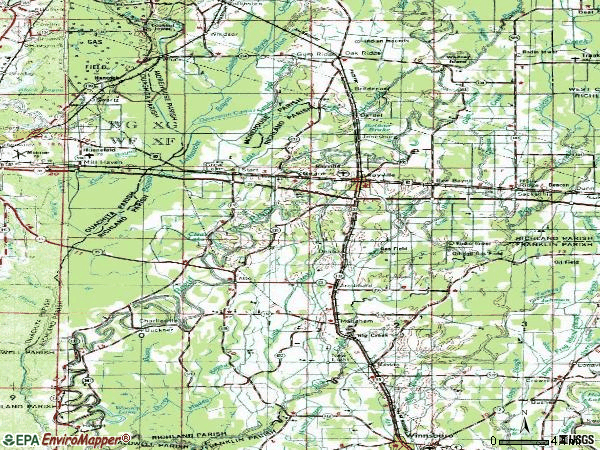 Zip code 71269 topographic map