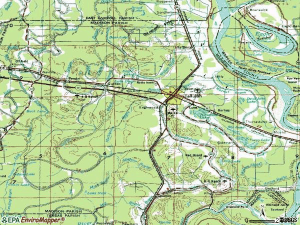 Zip code 71282 topographic map