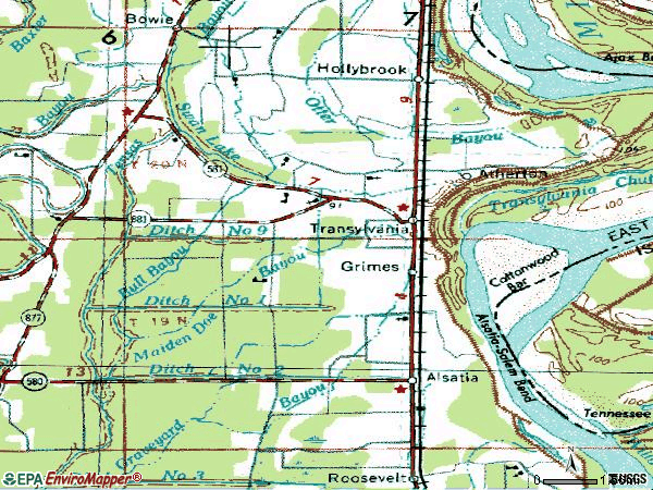 Zip code 71286 topographic map