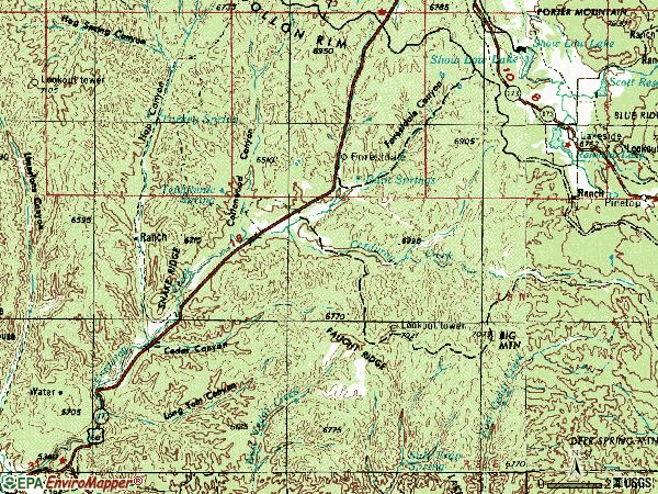 Zip code 85929 topographic map