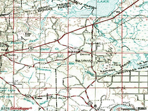 Zip code 71328 topographic map