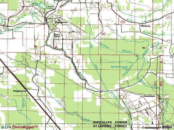 Zip code 71333 topographic map