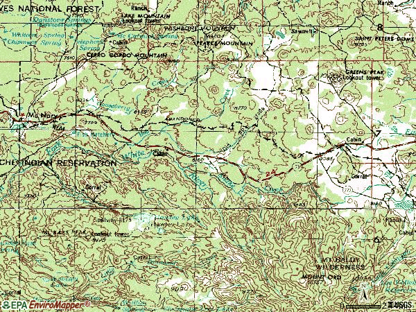 Zip code 85930 topographic map