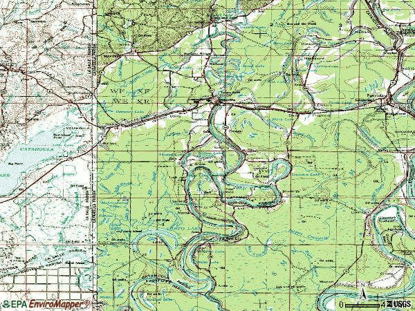 Zip code 71343 topographic map