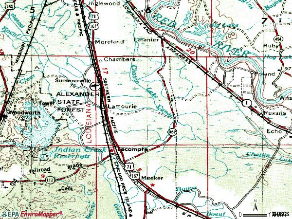 Zip code 71346 topographic map