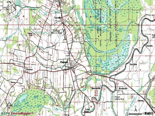 Zip code 71350 topographic map