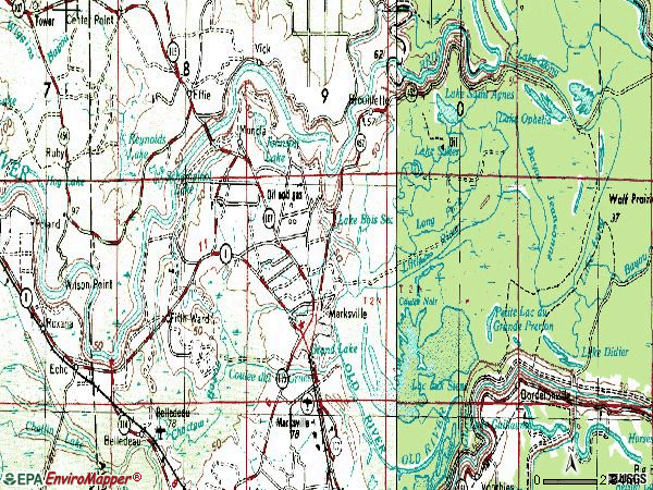 Zip code 71351 topographic map