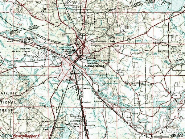 Zip code 71360 topographic map