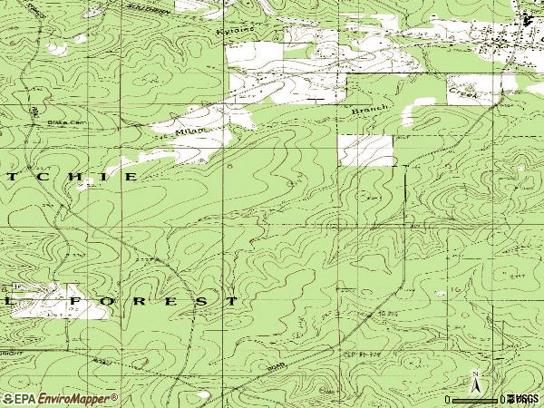 Zip code 71410 topographic map