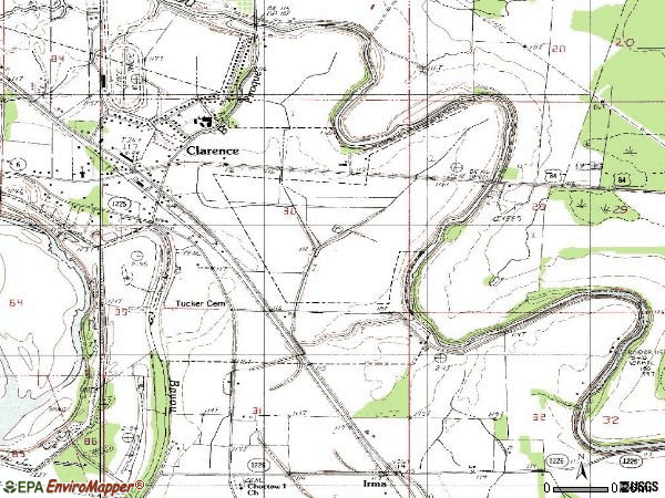 Zip code 71414 topographic map