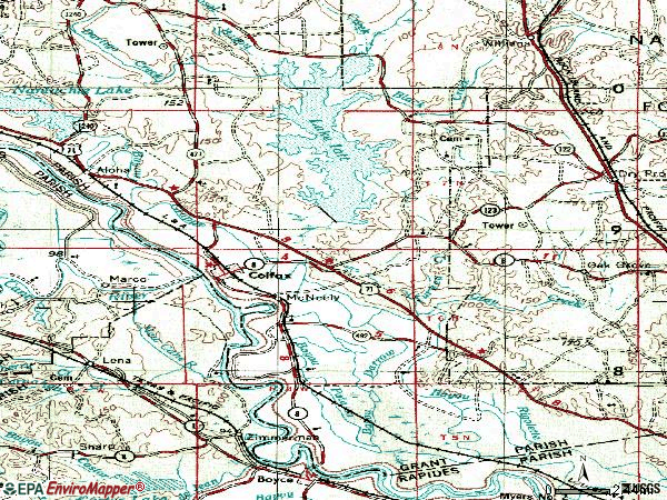Zip code 71417 topographic map