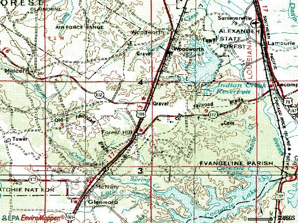 Zip code 71430 topographic map