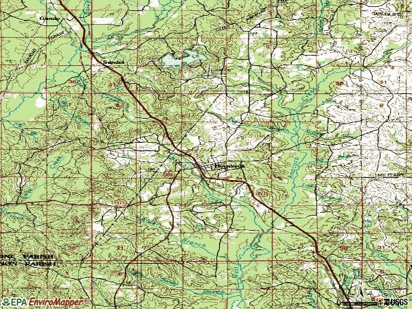Zip code 71441 topographic map