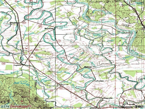 Zip code 71456 topographic map